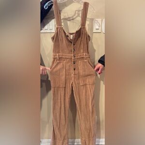 Aerie Tan Corduroy Jumpsuit